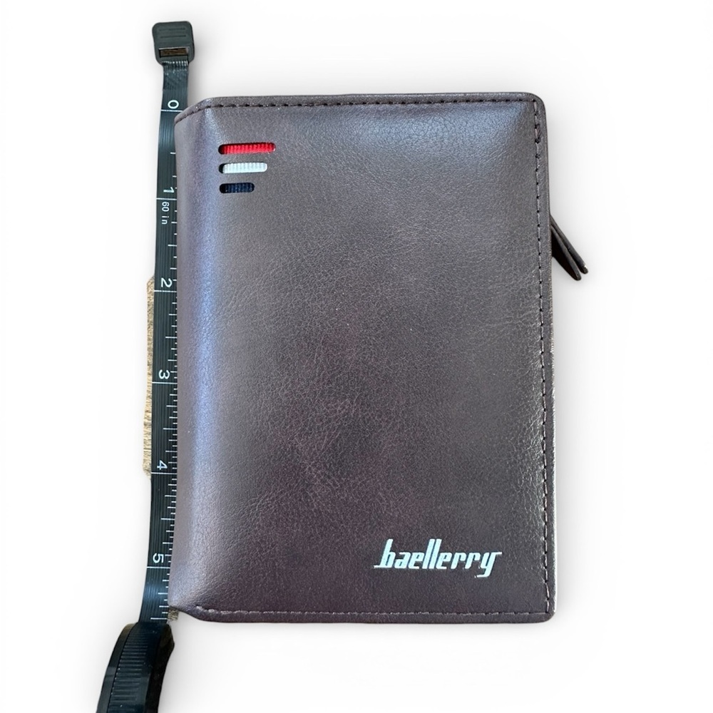 NEW Baellerry Brown Leather Wallet with Zipper